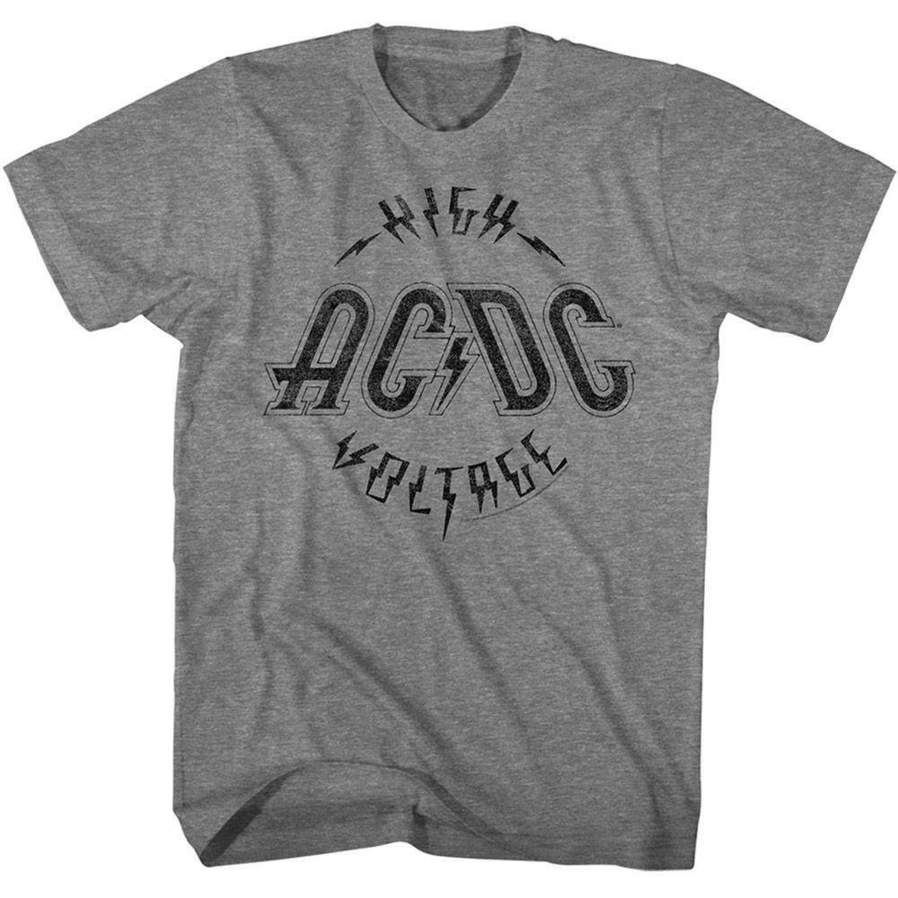 Acdc High Voltage One Color Graphite Heather Adult T Shirt